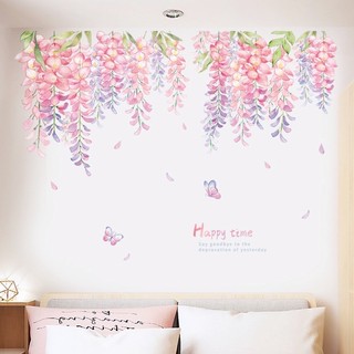 Decal dán tường combo tán hoa + chân cúc hoạ mi ( kt 1m2*1m2)
