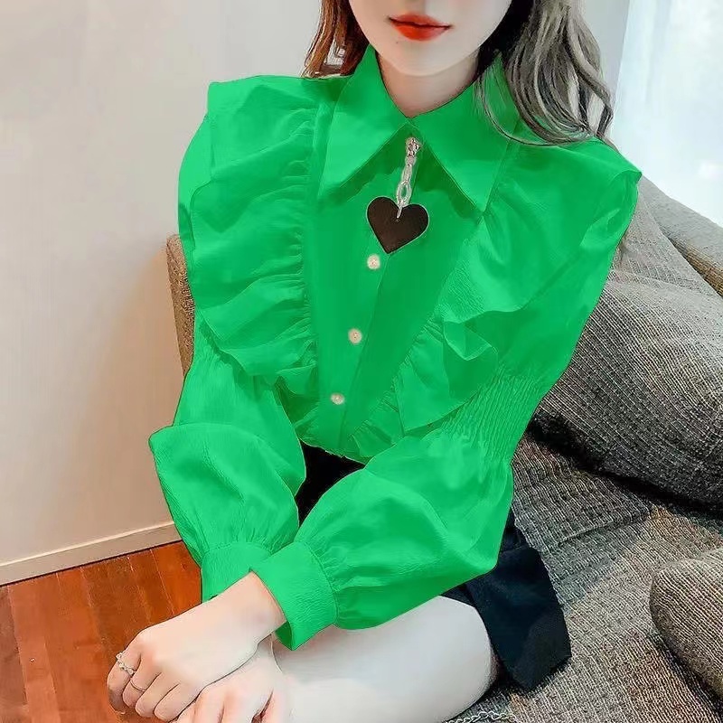 Áo Sơ Mi Tay Dài Dáng Ôm Phong Cách Hàn Quốc Thời Trang Cho Nữ