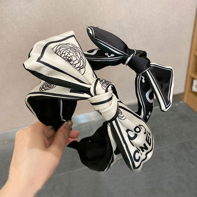 Băng Đô Bản Rộng In Họa Tiết Vintage Thời Trang Hàn Quốc