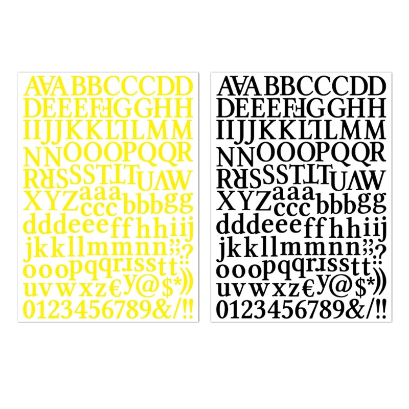 Set 12 Miếng Dán Họa Tiết Chữ Cái Và Số DIY