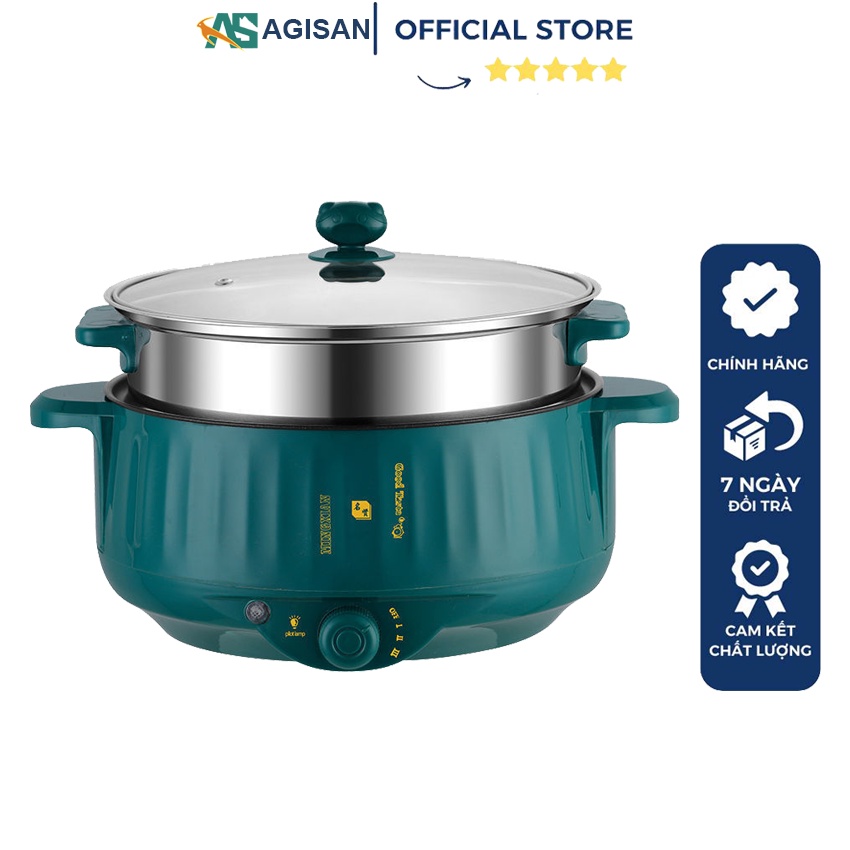 Nồi lẩu mini AGISAN thiết kế đa năng với lớp chống dính có thể chiên, xào, nấu tiện lợi