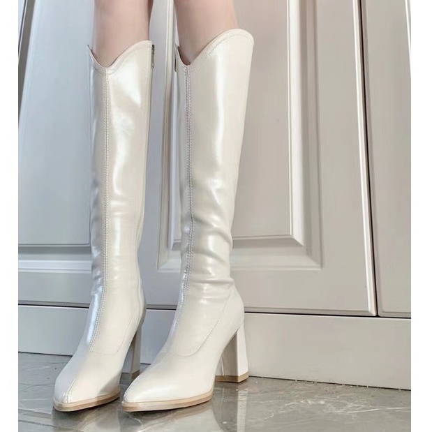 Giày Bốt Cao Gót 7CM Mũi Nhọn Thiết Kế Sành Điệu Cho Nữ