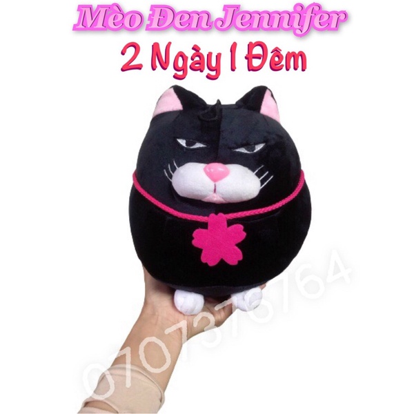 HỎA TỐC- Thú Bông MÈO ĐEN JENNIFER 2 Ngày-1 Đêm,Chất Miniso Mềm Mịn