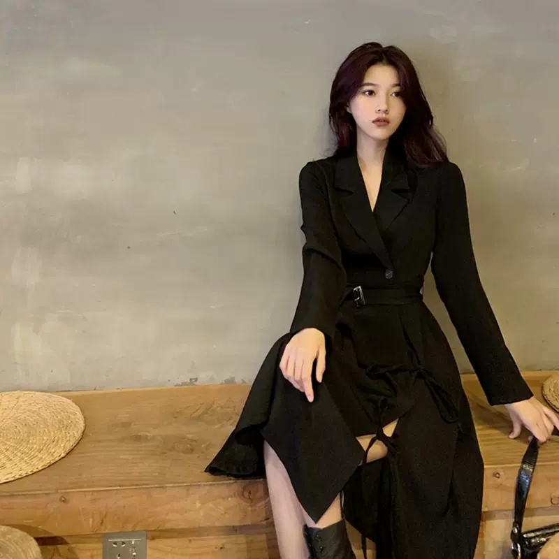 ZHELIHANGFEI Đầm Dáng Vừa Thiết Kế Xinh Xắn Thời Trang Theo Phong Cách Pháp