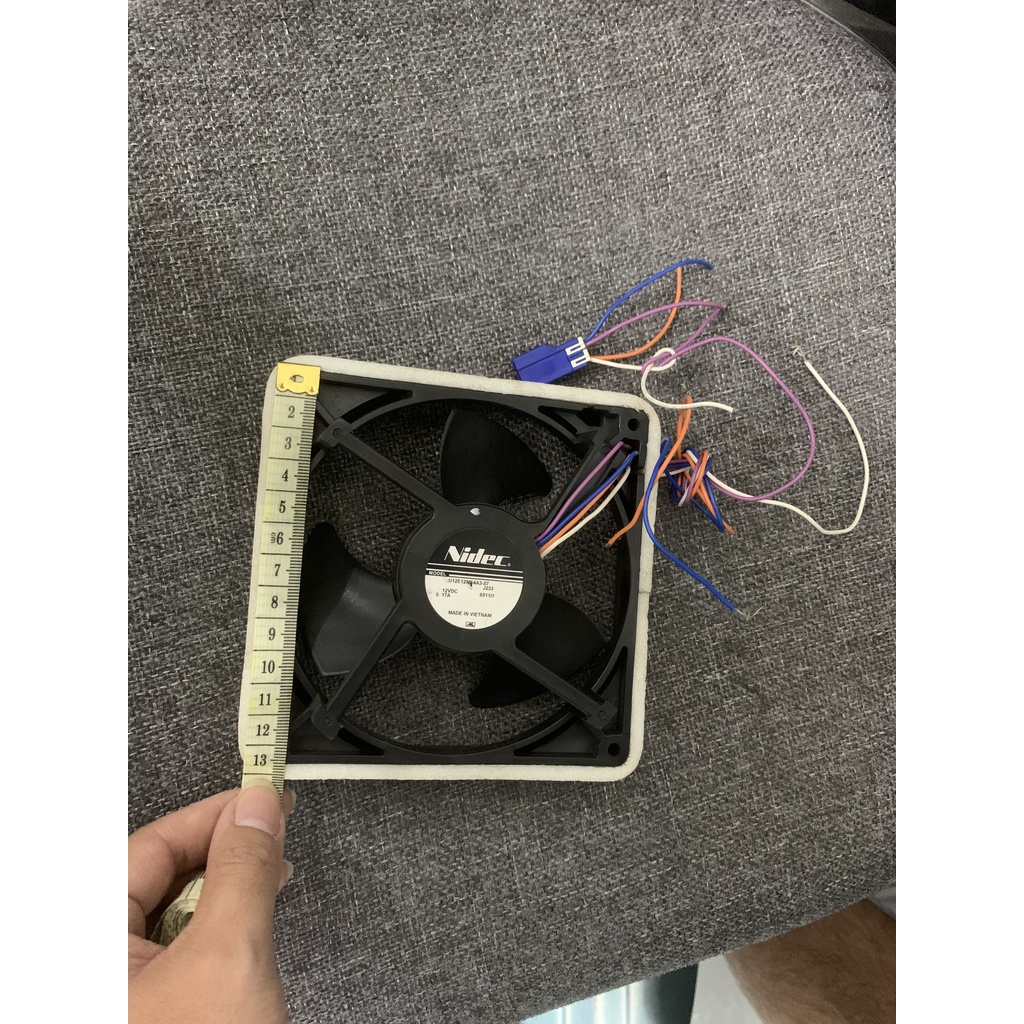 QUA SỬ DỤNG Quạt tủ lạnh HITACHI SHARP NMB-MAT NIDEC 12v 14V 15v 3 4 dây 12X12 11X11 CM 7B20a74s model 12539je 12LBU