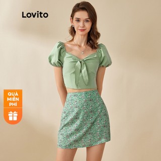 Lovito Bộ hoa màu xanh lá cây nhạt L20D1270 (Màu xanh lá)