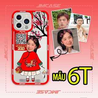 Ốp lưng lì xì Mẫu tết 6T ghép mặt và QR in theo yêu cầu