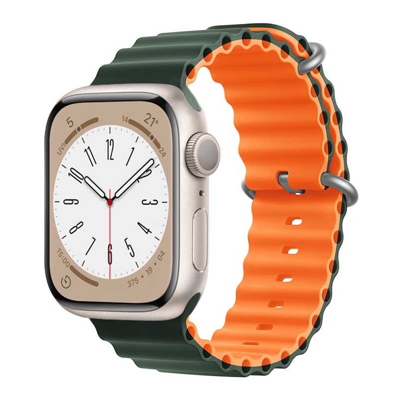Dây Đeo Đồng Hồ Bằng silicone 49mm 44mm 40mm 45mm 41mm 42mm 38mm 40 44 45 mm iWatch series 7 6 3 se 8