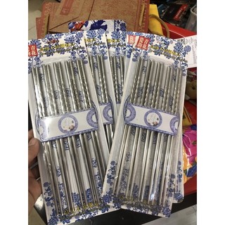 Vỉ 5 đôi đũa inox