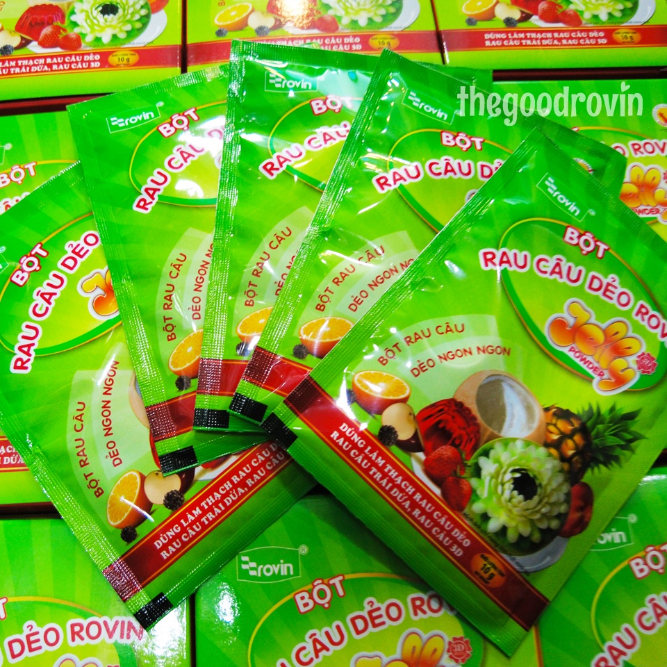 Bột Rau Câu Dẻo Rovin làm Thạch, Rau Câu, Miến, Bánh Cuốn Keto, Low Carb (Hộp 12 gói x 10g)