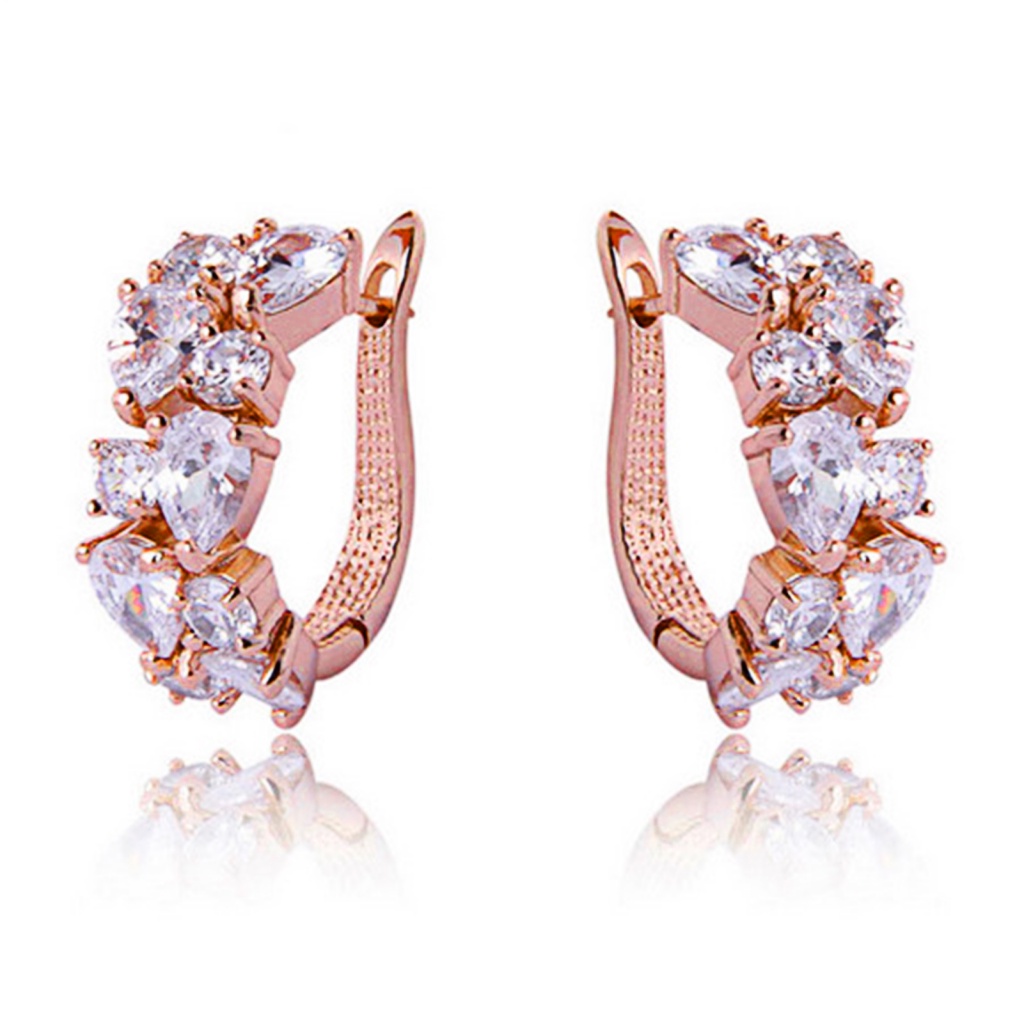 Fairystore| 1 Đôi Bông Tai Hợp Kim Đính Đá Nhiều Màu Sắc Sang Trọng