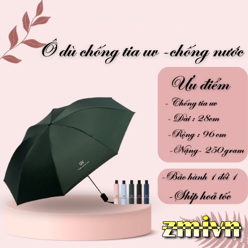 Ô dù che mưa chống nắng ,chống UV gấp gọn tiện dụng nhỏ gọn tiện lợi mang theo đi làm đi du lịch