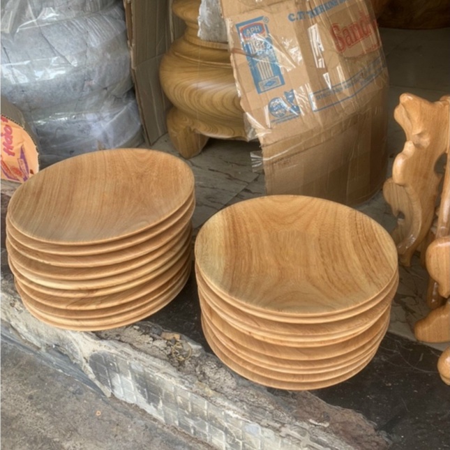 Dĩa gỗ gõ cao cấp chưng thờ đựng trái cây đĩa gỗ thờ cúng - Nhiều kích cỡ