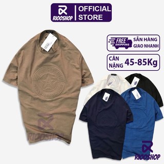 [XẢ KHO] Áo thun nam cổ tròn cao cấp pega họa tiết dập nổi RTX028 - áo phông nam form rộng Riooshop