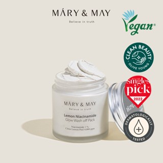 Mặt Nạ Đất Sét Dưỡng Sáng Da Mary&May Lemon Niacinamide Glow Wash Off Pack 125g