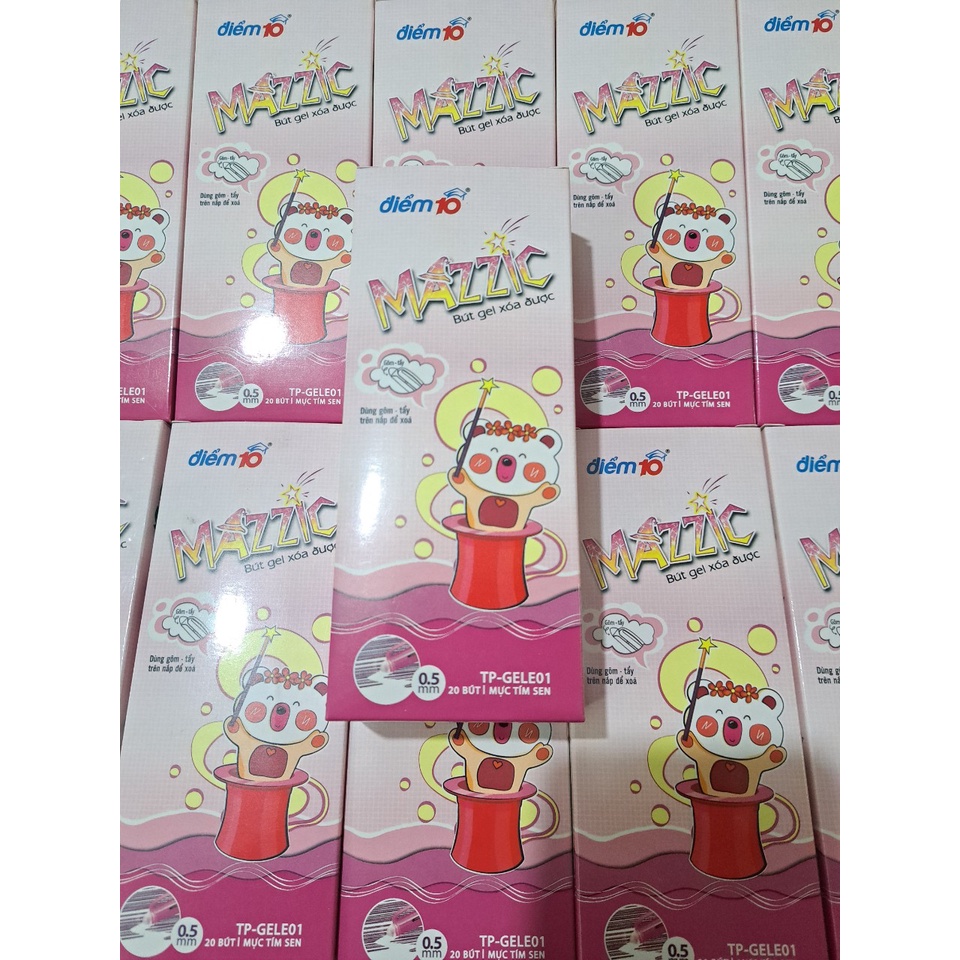 01 Hộp 20 Cây Bút Gel Xóa Được Mực Tím Sen MAZZIC TP-GELE01 0.5mm