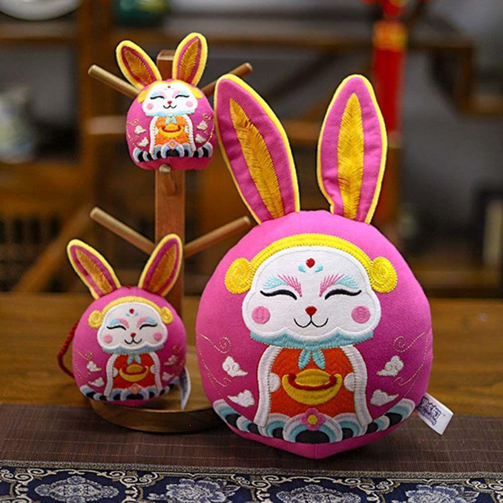 LANFY Thỏ Nhồi Bông Chất Liệu Cotton Mềm Mại Phong Cách Trung Hoa Dễ Thương