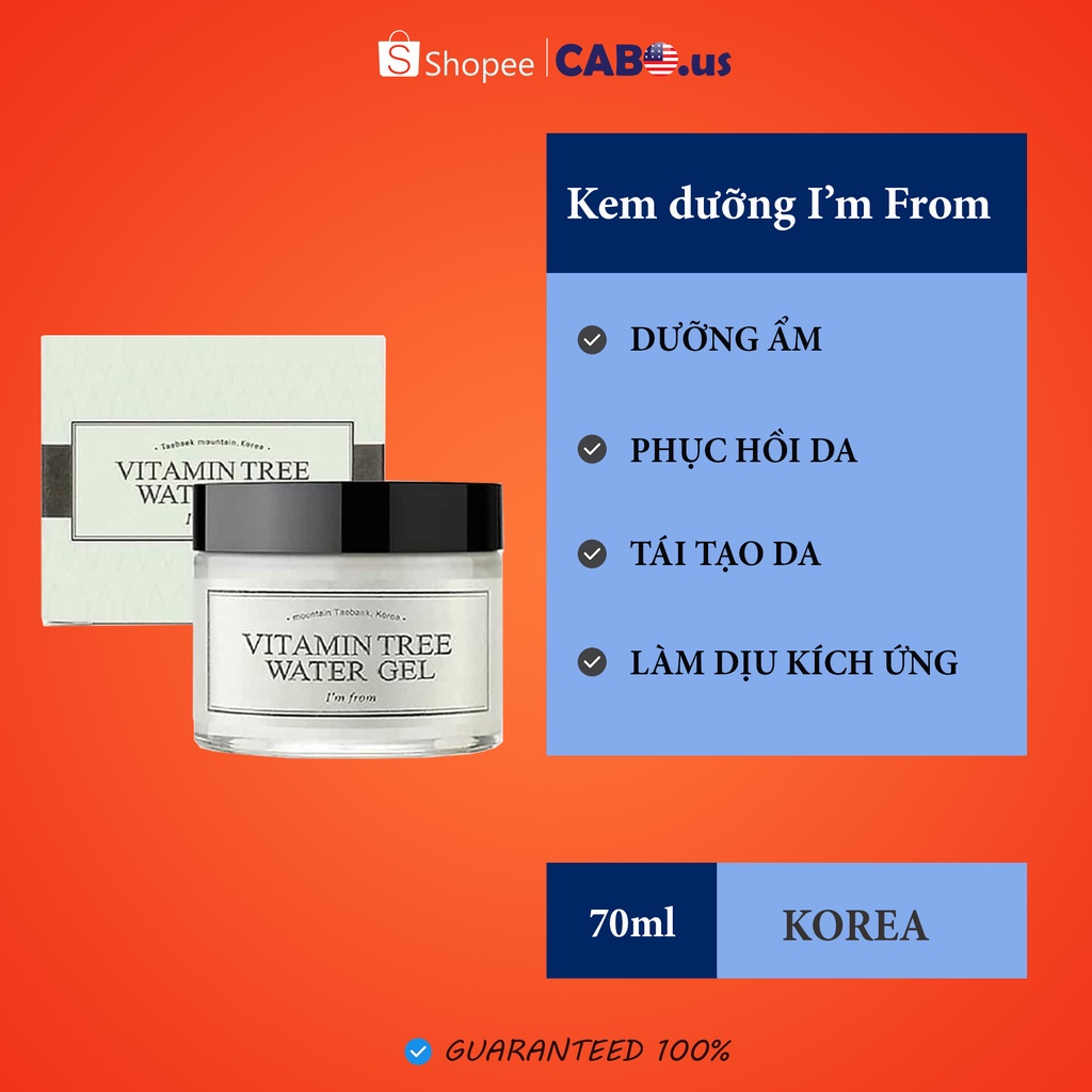 Gel Dưỡng Ẩm I’m From Vitamin Tree 75ml CABOUS015 Làm Sáng Da ,Kiểm Soát Dầu