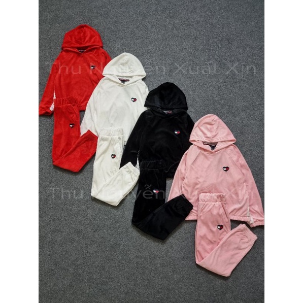 Bộ nỉ nhung Tommy hiệu xịn cho mẹ và bé