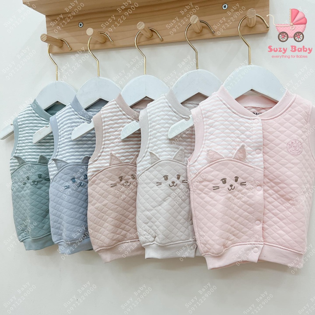 Gile trần bông hrnee họa tiết mèo cho bé