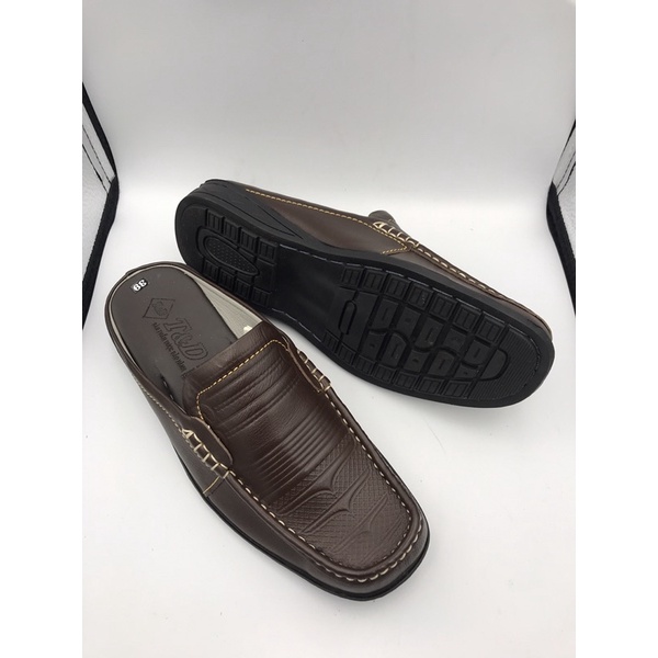 giày sục da bò thật dành cho nam lớn, size 44,45,46,47, đế may chắc chắn, hàng nhà tự sản xuất, sản phẩm được bảo hành