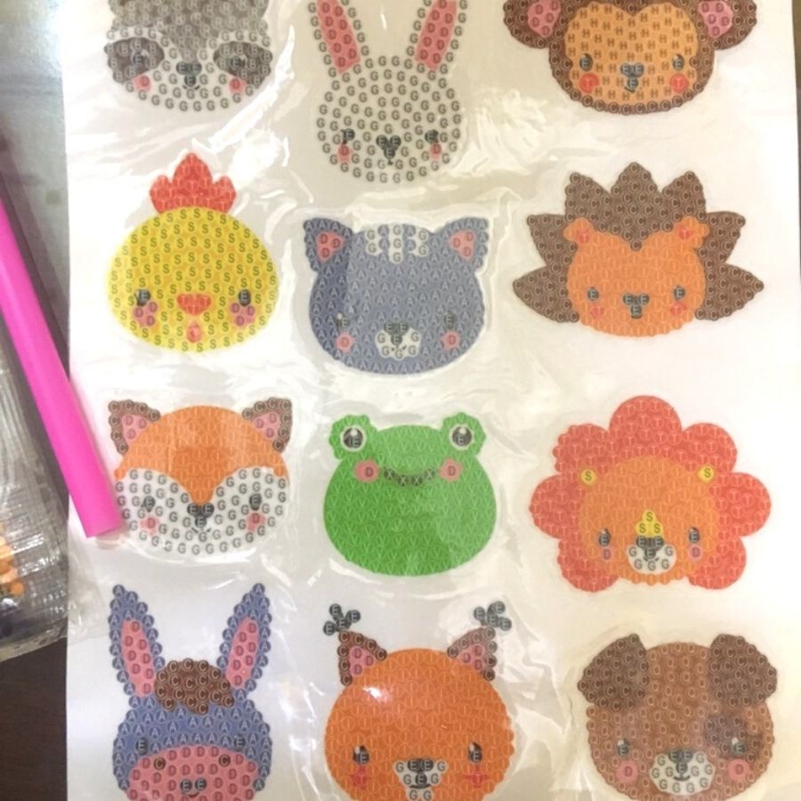 [Hỏa Tốc] Tranh Đính Đá Sticker Cho Trẻ Em Tranh Kim Cương Đính Đá Mini Kèm Đầy Đủ Dụng Cụ