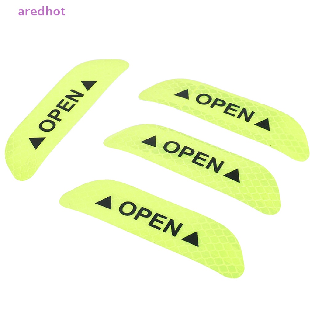 Bộ 4 Đề Can Phản Quang Cảnh Báo Mở Cửa Xe Hơi Màu Xanh Lá Cây An Toàn Mới