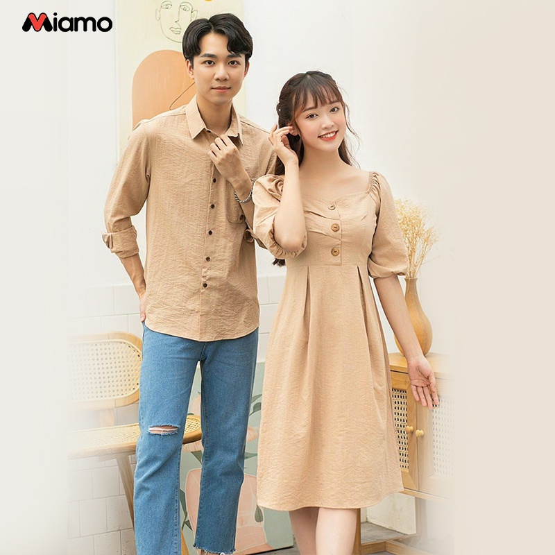 Set đồ đôi nam nữ couple đi du lịch, chụp ảnh cưới, thời trang Miamo MO035 (kèm ảnh thật)