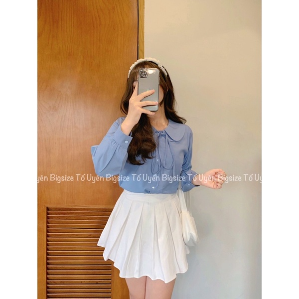 Áo Sơ Mi Cổ Sen 2 Lá có Bigsize 45-80kg Hàng QC #124