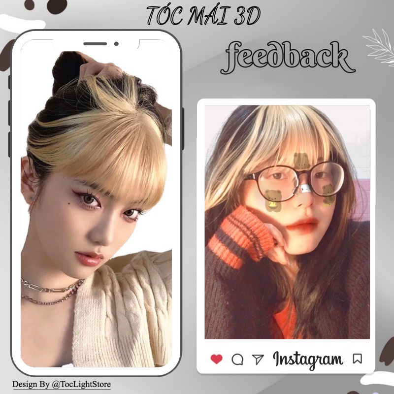 Tóc mái giả 3D hồng, mái vàng phong cách Hàn Quốc cực xinh- Mái giả Cosplay cực đẹp -52
