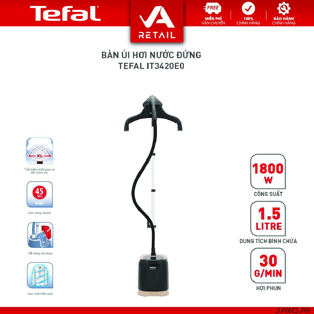 Bàn ủi hơi nước đứng Tefal IT3420E0 - 1800W - BH 2 năm - Hàng Chính Hãng