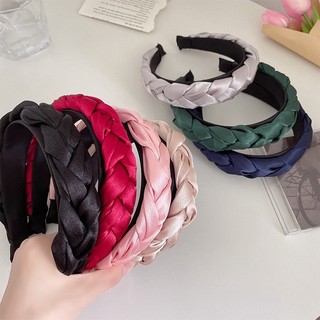 Băng đô, bờm tóc vải lụa satin băng đô thắt bím Handmade Thời Trang trẻ.