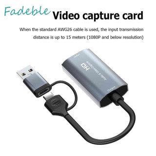 Type-C Audio Capture Card HDMI-compatible USB Video Grabber for PC Game Camera