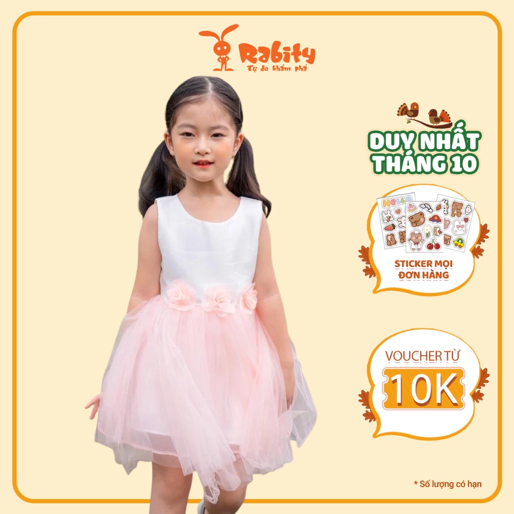Đầm bé gái sát nách Rabity màu sắc ngọt ngào nữ tính chất mềm nhẹ thoáng mát cho trẻ em 92251