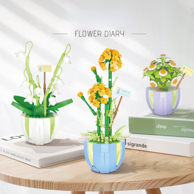 Bộ Đồ Chơi Lắp Ráp Tạo Hình Chậu Hoa DIY Dành Cho Trẻ Em