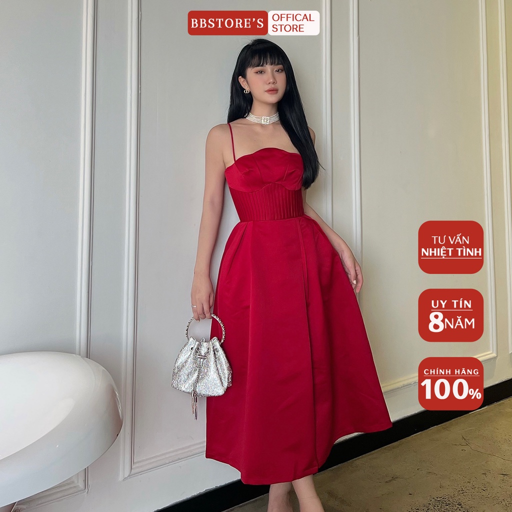 BBSTORE'S Đầm Xòe Hai Dây Dự Tiệc Sang Trọng -D1320