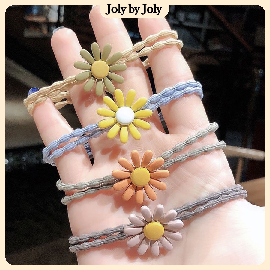 Dây Buộc Tóc Hoa Cúc JOLY BY JOLY Thun Co Dãn Nhiều Màu Sắc Phong Cách Hàn Quốc Khỏe Khoắn