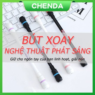 Bút Quay Nghệ Thuật Phát Sáng Mod Có Đèn Led Đổi Màu Cá Tính Với Sao Bơ Viết Mực Xoay đẹp Dễ Thương Pen Spinning