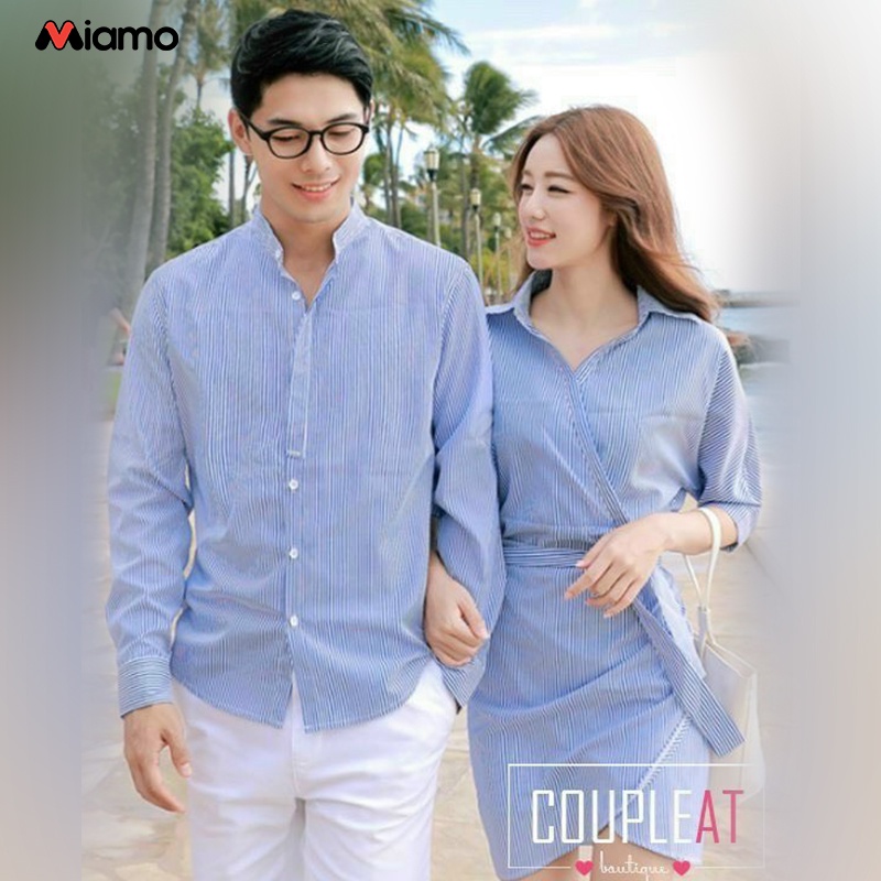 Set đồ đôi cao cấp áo sơ mi nam - nữ thiết kế thanh lịch cá tính thời trang Miamo TN39