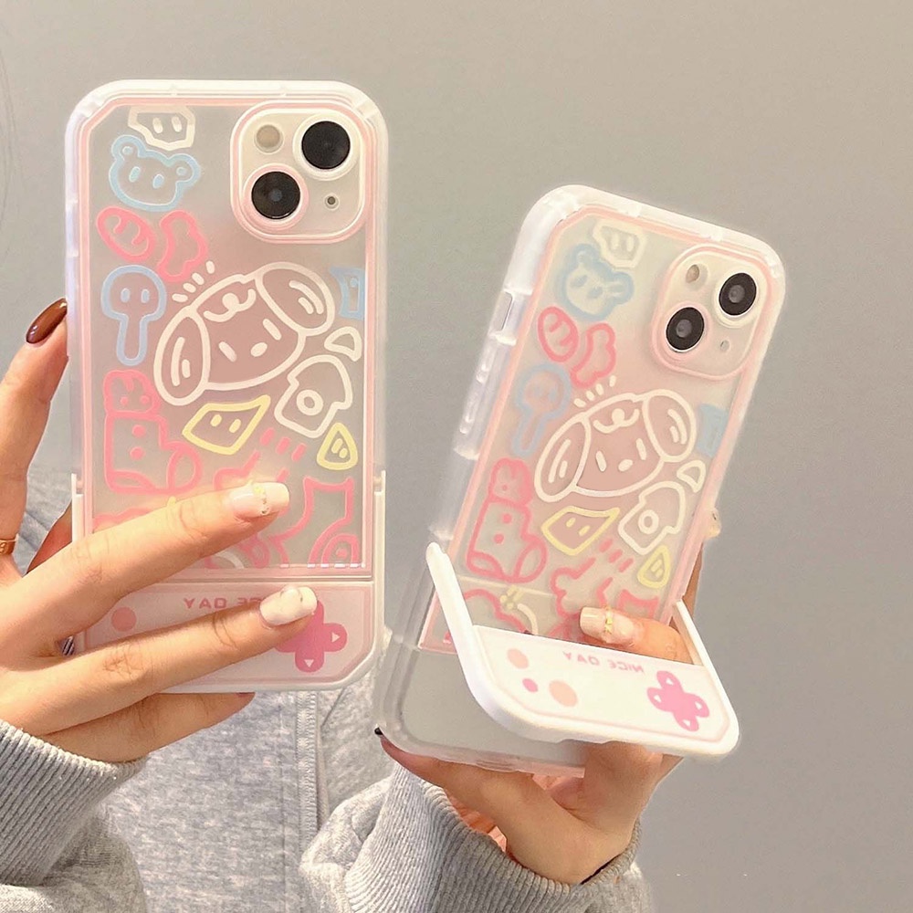 Ốp Điện Thoại Mềm Trong Suốt Chống Sốc Có Giá Đỡ Vô Hình Cho iPhone 11 12 13 14 Pro Max X XR XS Max 7 8 Plus SE 6 6s Sự Bảo Vệ