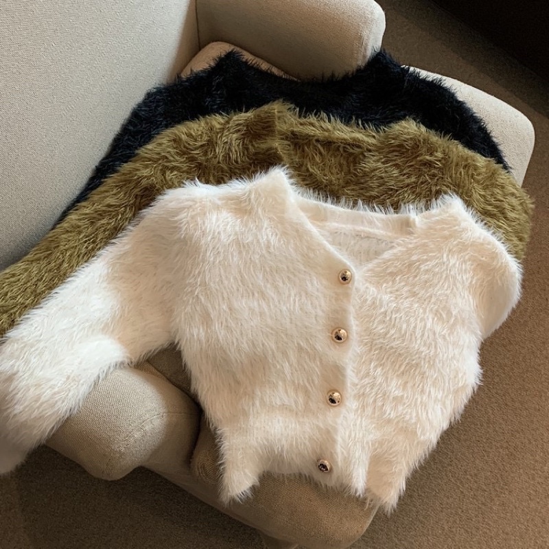 Áo cardigan lông giả