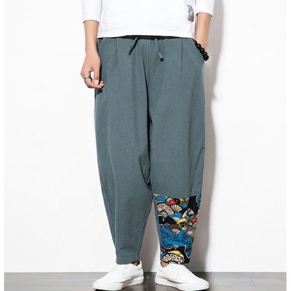 Quần Jogger Nam Lửng Chất Liệu Thô Đũi