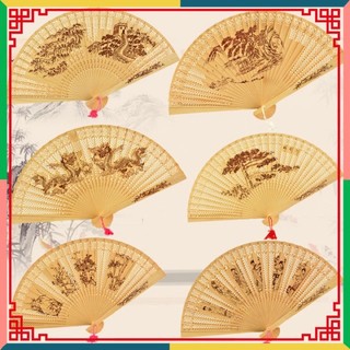 Quạt gỗ thơm cổ phong - quạt xếp cầm tay phong cách Trung Quốc