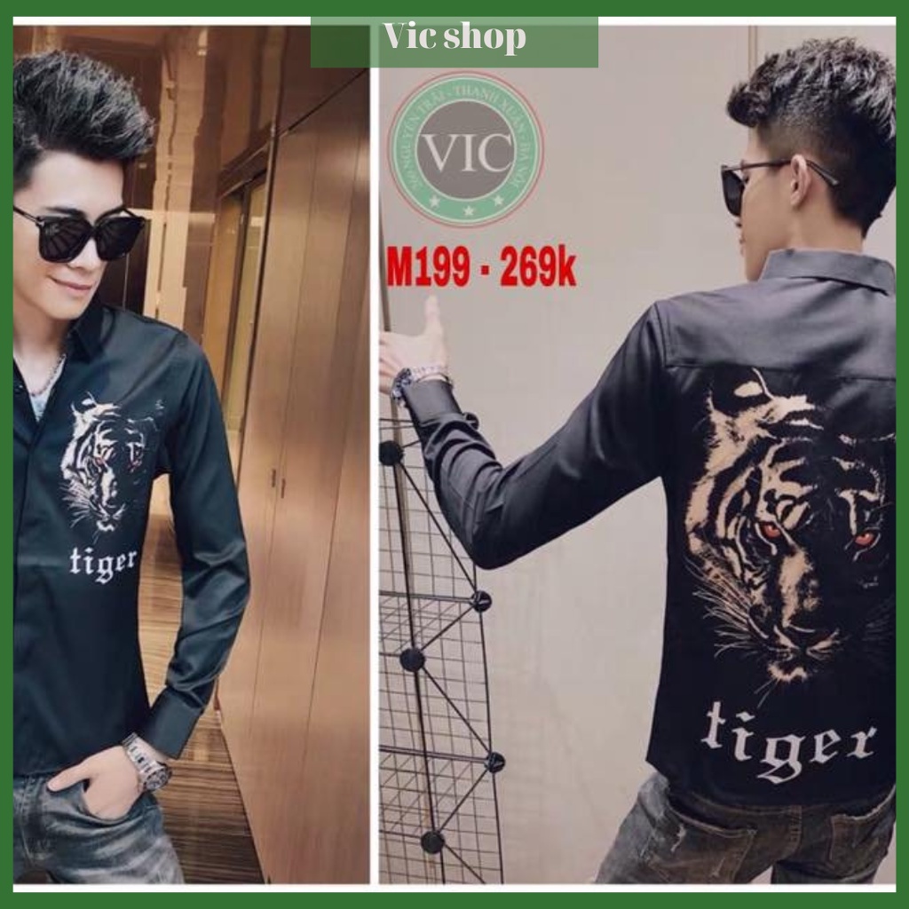 Áo sơ mi tay dài M199 họa tiết 3D
