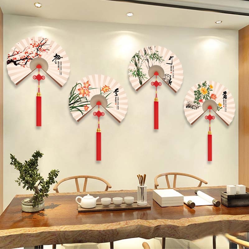 Decal Dán Tường mẫu Quạt 3d dán phòng khách