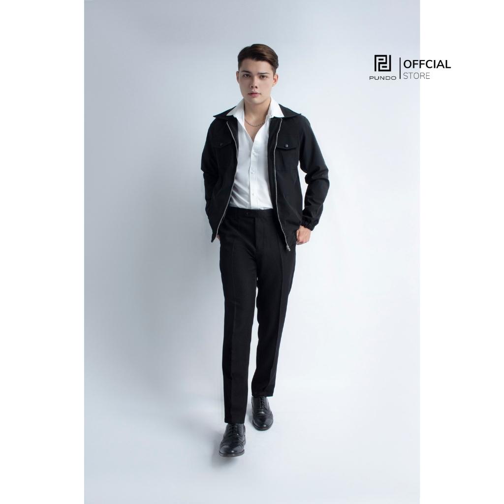 Áo khoác bomber đen dù nam bo chun có túi trong cao cấp,chống thấm tốt, form Hàn PUNDO AKPD23