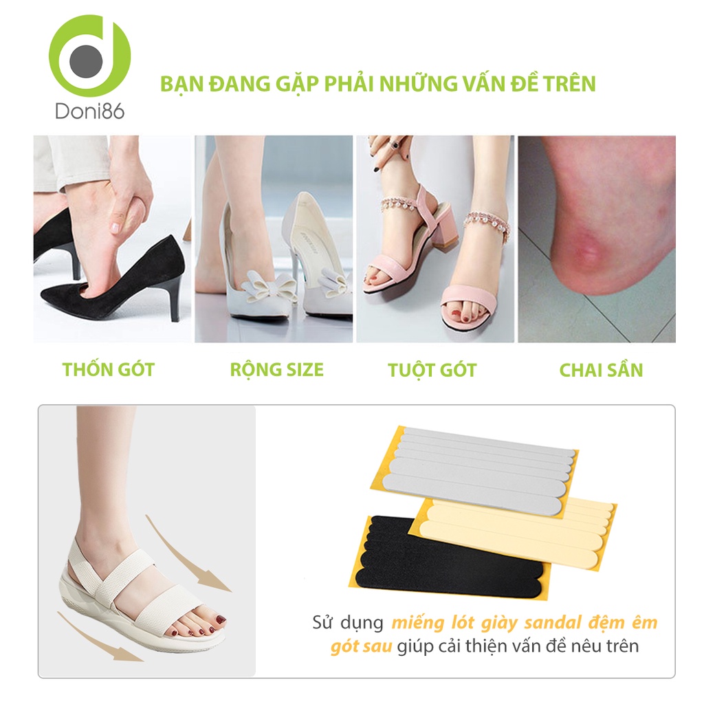 Miếng dán silicone, mút EVA giảm đau, chống trầy khi mang cao gót, sandal - Doni - DOPK282