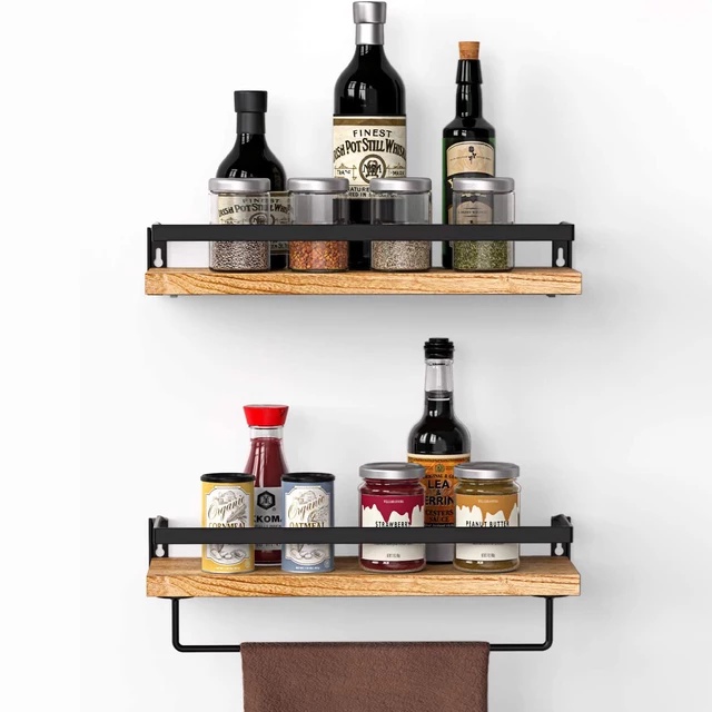 Kệ Sắt Đáy Gỗ ,Kệ Trang Trí Nhà Cửa ,Decor Phòng, Nhà hàng, Khách Sạn, Quán Xá Giá Để Đồ Treo Tường  Đa Năng