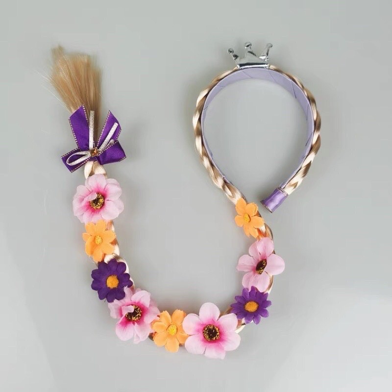 Cài tóc băng đô tóc dài công chúa Elsa cho bé gái