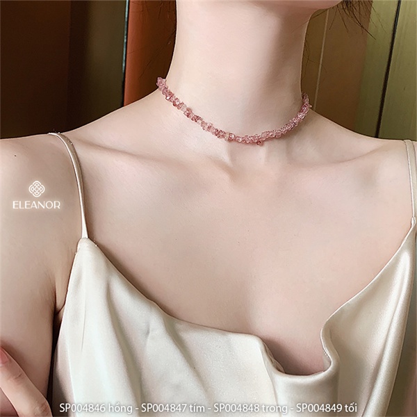 Dây chuyền nữ chocker Eleanor Accessories chuỗi đá pha lê nhiều màu phụ kiện trang sức khí chất thời trang